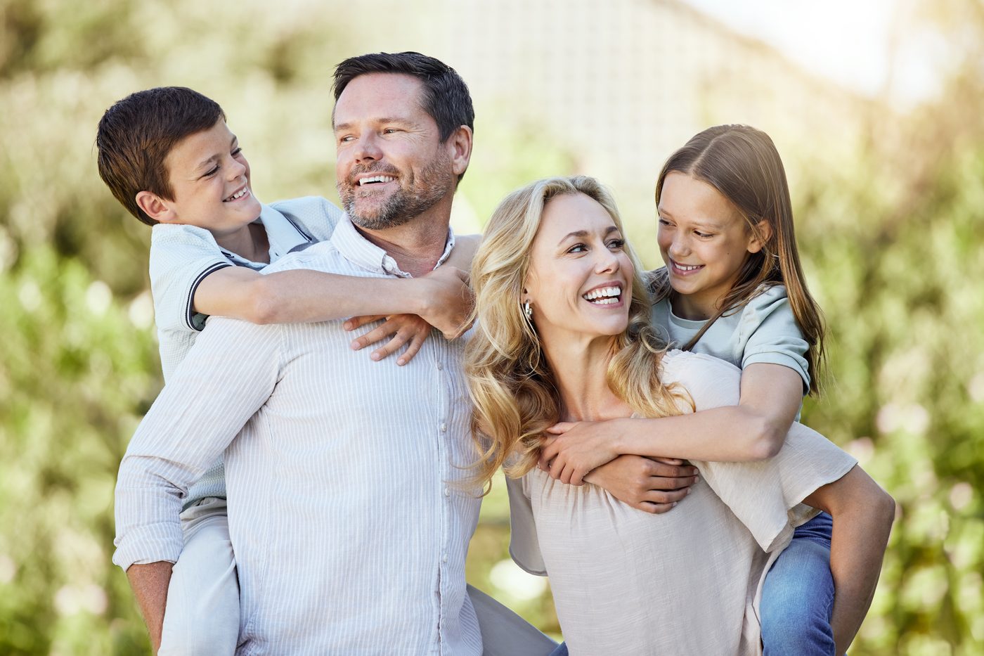 A family outdoors together